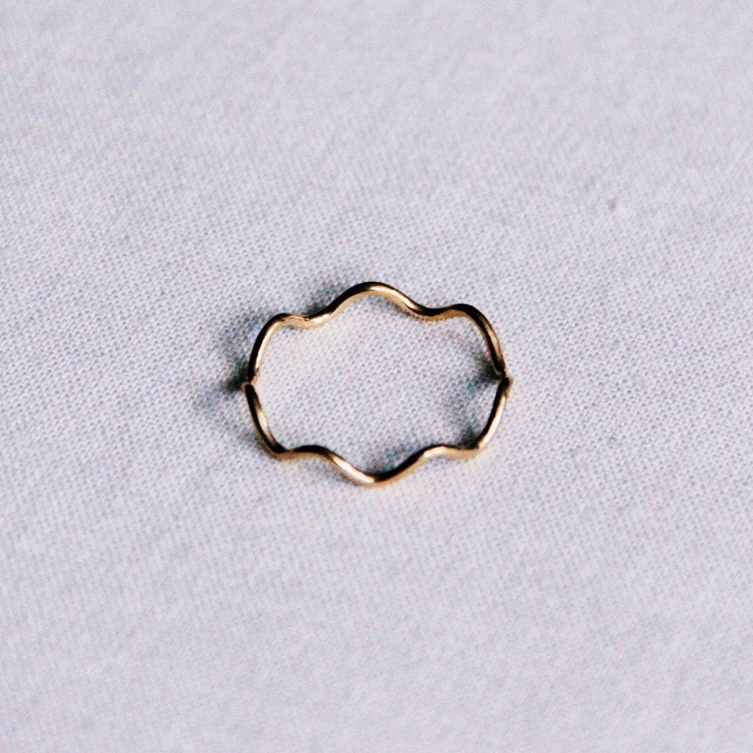 Roestvrijstalen minimalistische golfring - goud