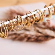 RVS creool 14mm "bolletjes" - goud