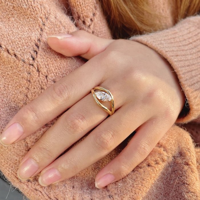 Dazzling marquise moissanite ring