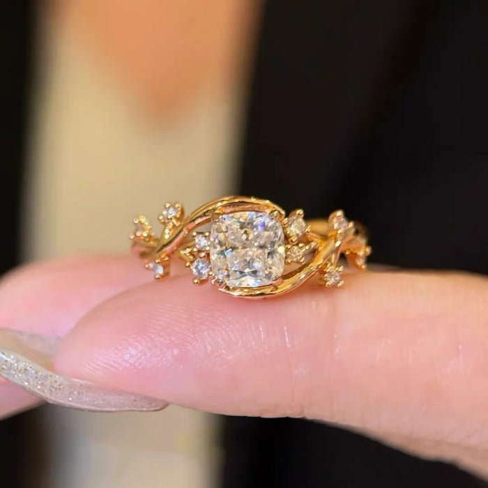 Gold Vermeil flower branch ring