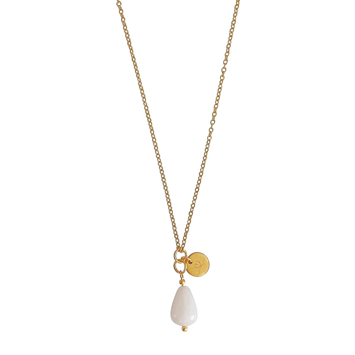 Ketting Jade & Love Bedel - Goud