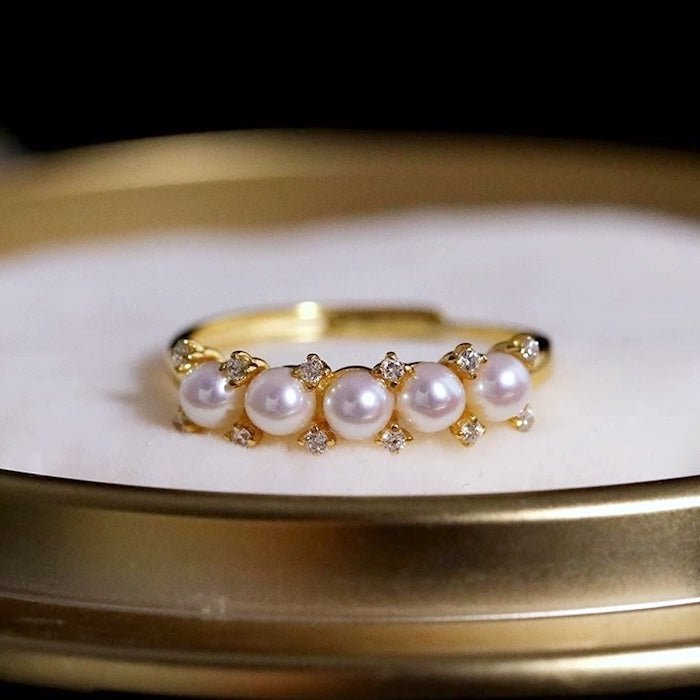 Zoetwaterparel Bloemkroonringen - Verstelbaar