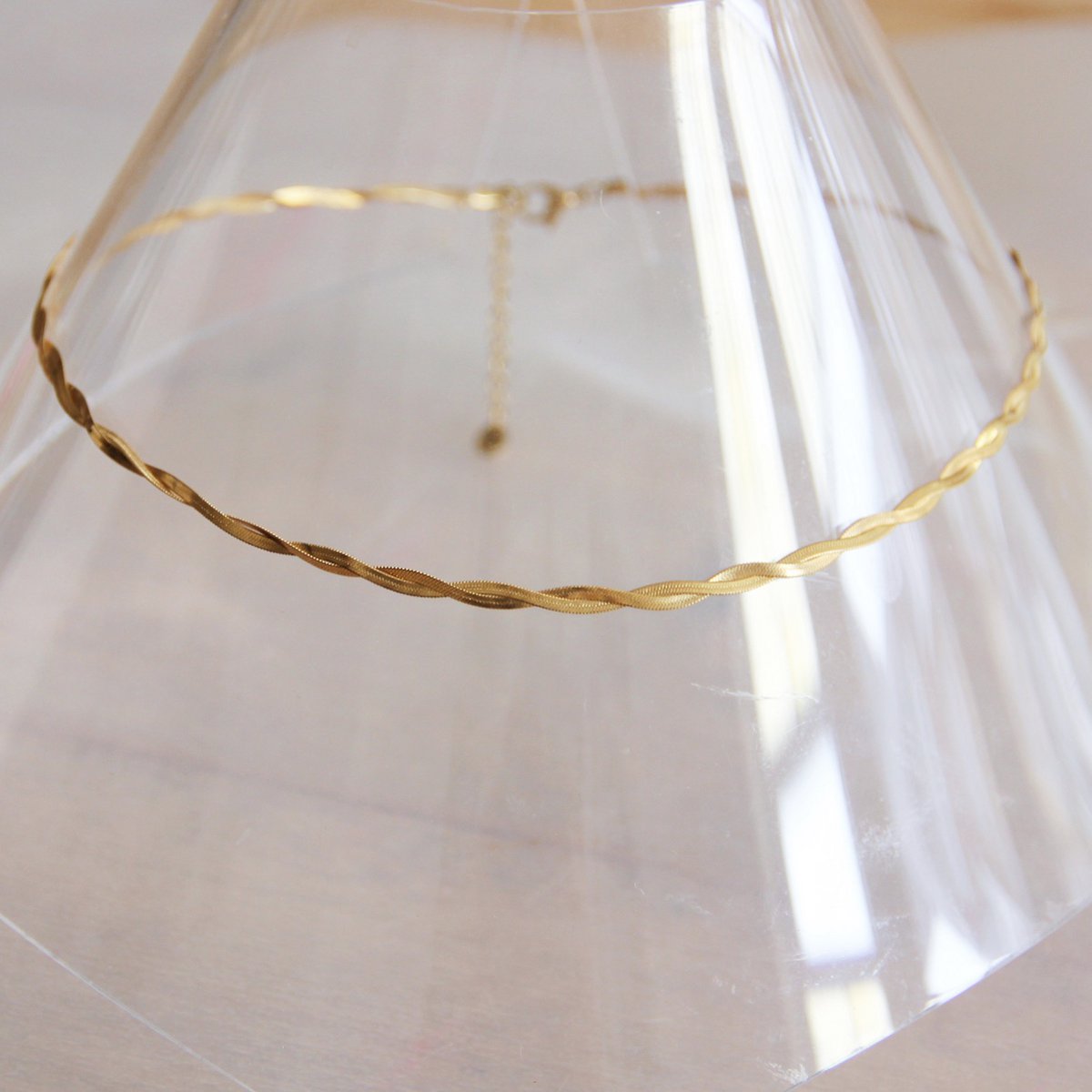 Gevlochten "Snake" ketting - goudkleur