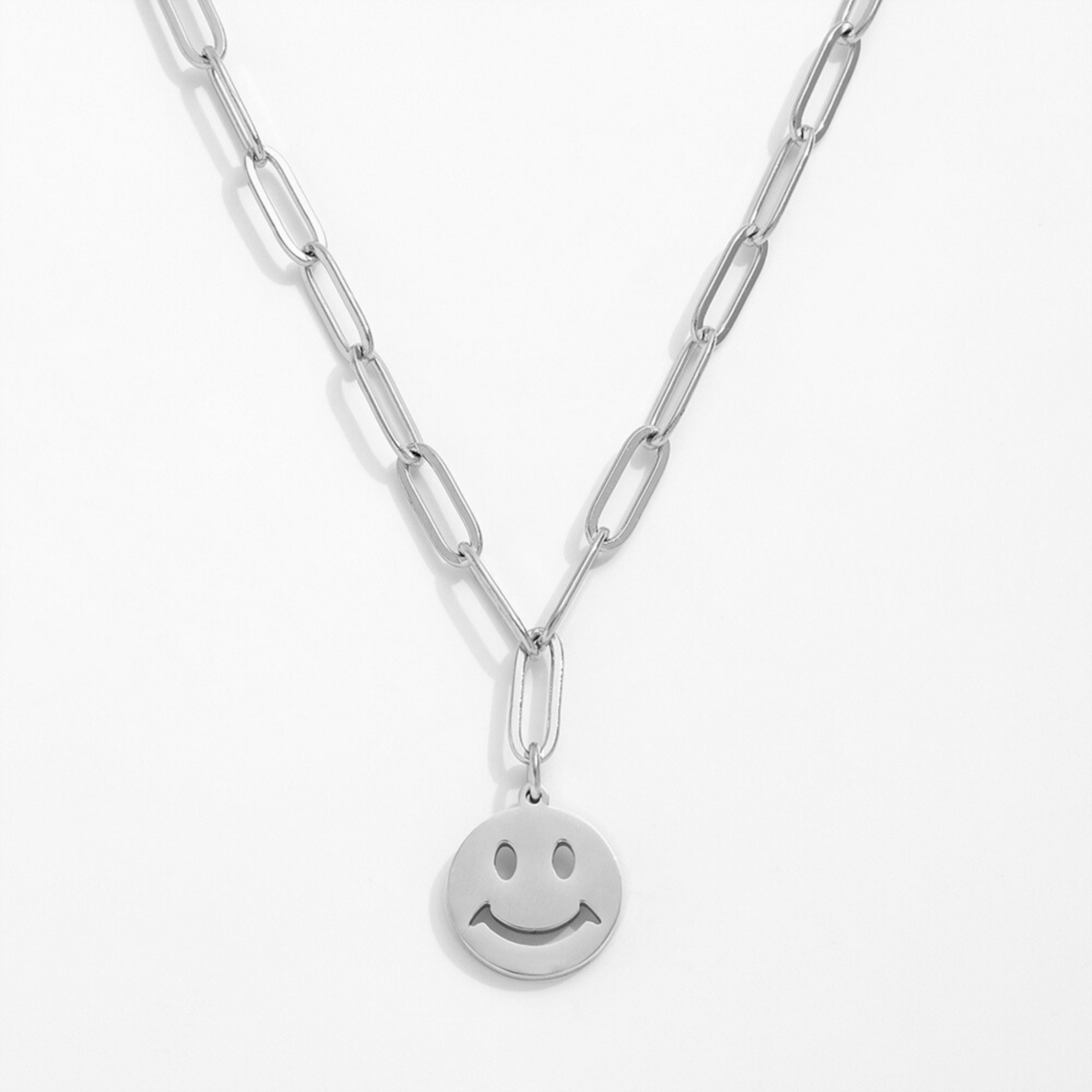 Smiley paperclip ketting