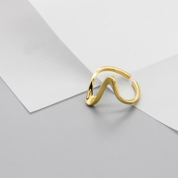 Minimalism geometric ECG heart rate ring