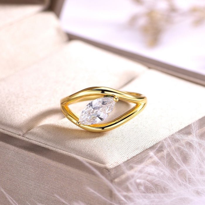 Dazzling marquise moissanite ring
