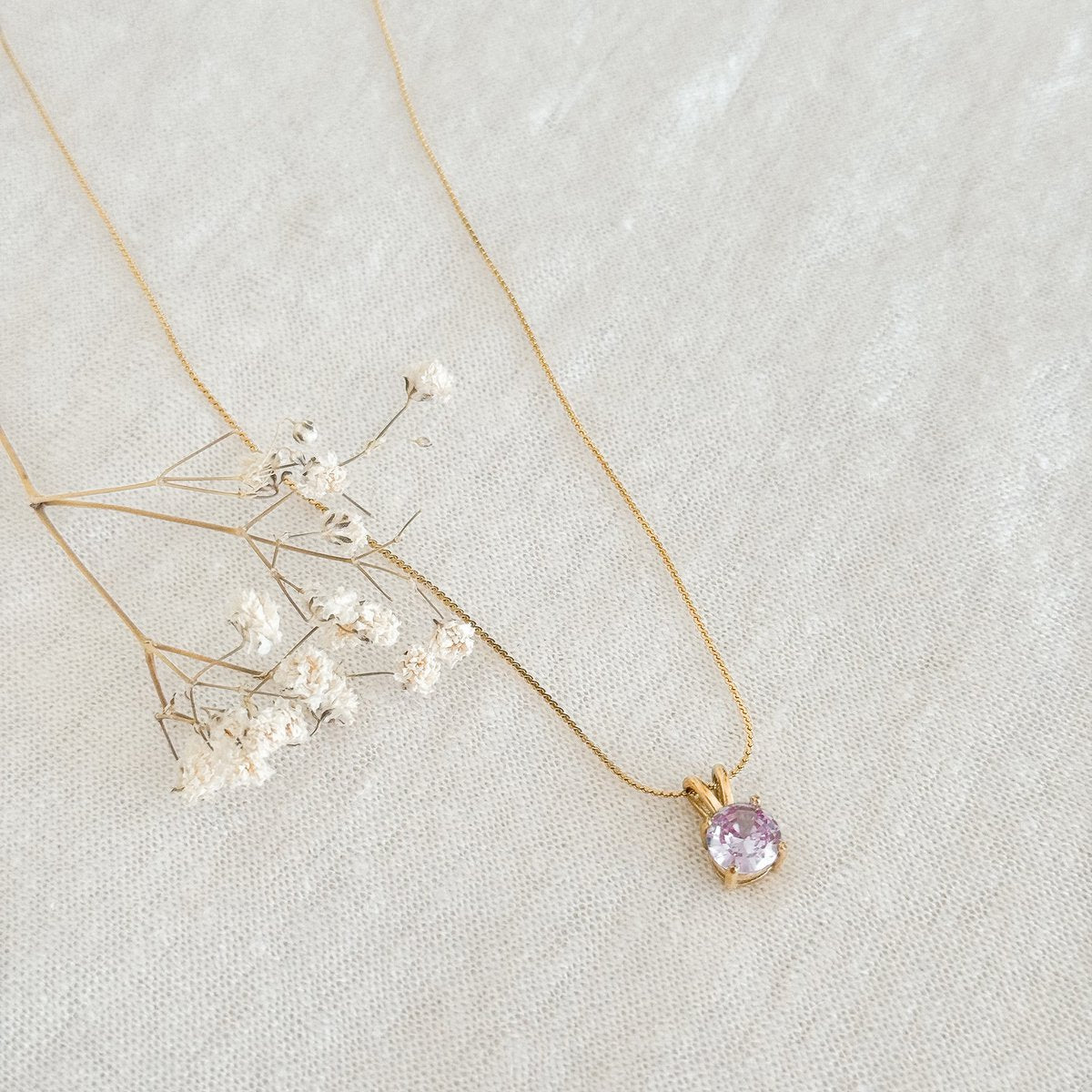 Lila Zirkonia Serpentine Ketting - Goud