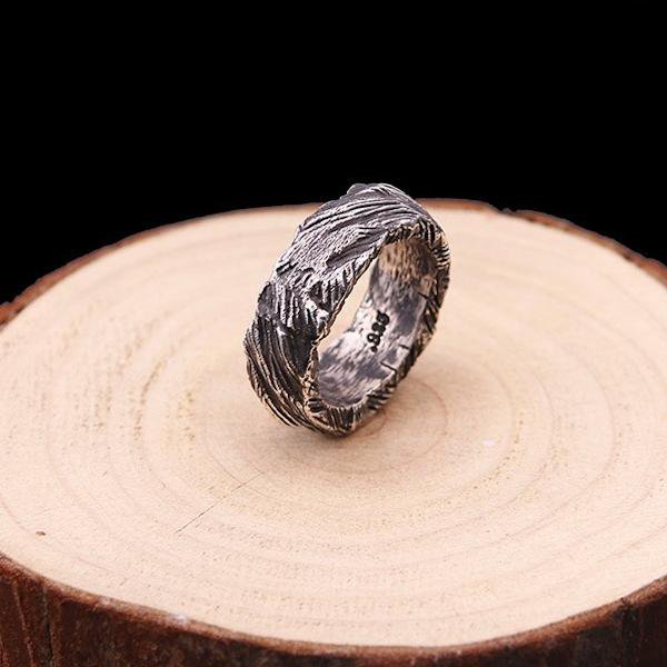 Vintage-inspired rock ring - solid silver