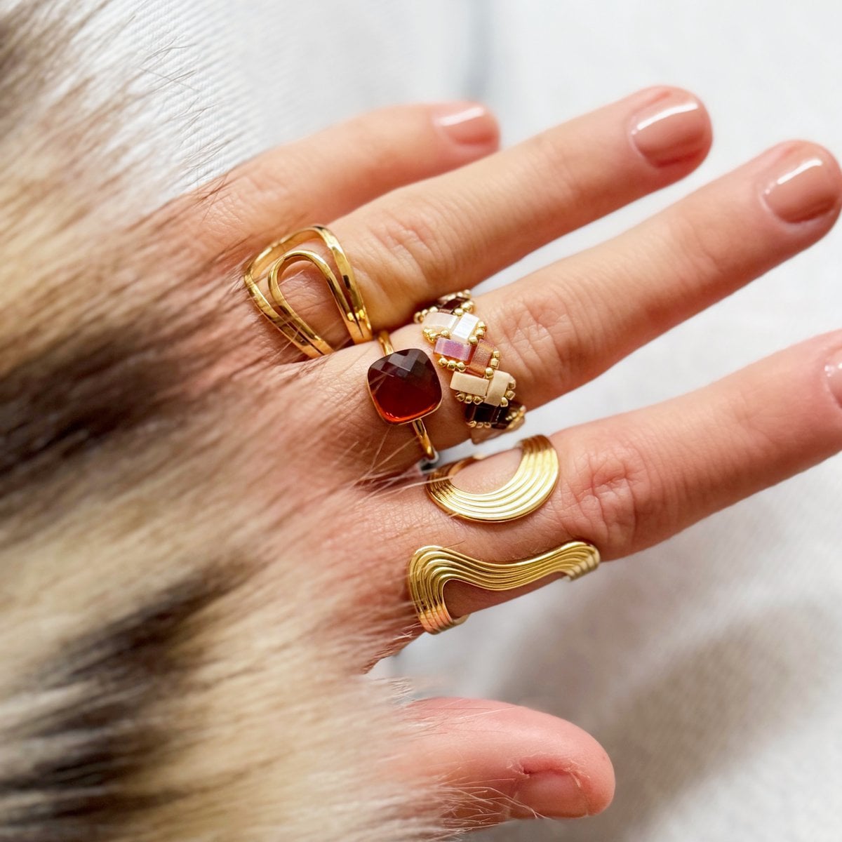 Tilabead Ring - Naakt tinten