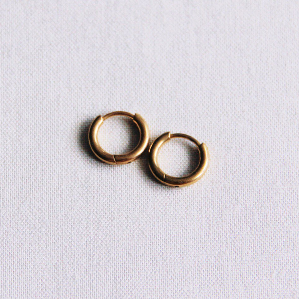 Stainless steel hoop earrings 10mm "basic" - gold - EA500