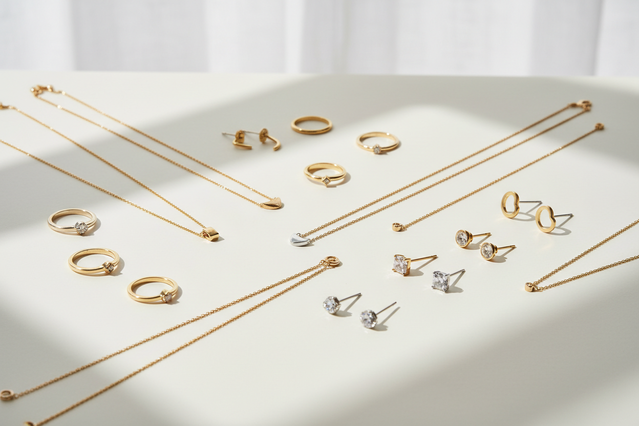 generate a minimal jewellery wide pic for best sellers